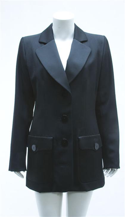 Appraisal: Black Yves Saint Laurent tuxedo jacket s Satin notch collar