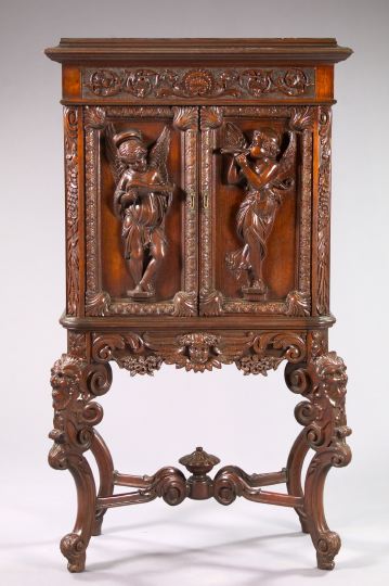 Appraisal: Italian Mahogany Cabinet early th century in the Renaissance taste