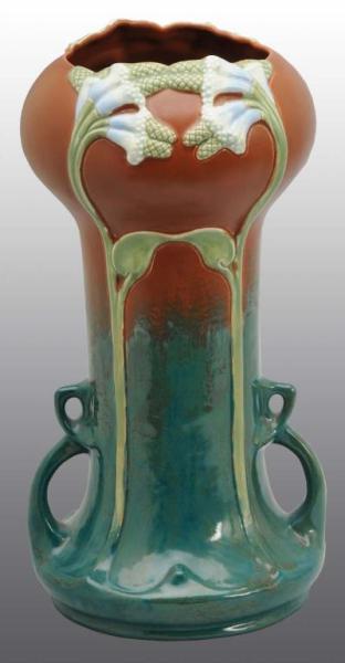 Appraisal: Austrian Pottery Vase Description Turquoise and brown flowers with unusual