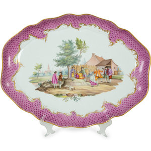 Appraisal: A Meissen Porcelain Tray TH CENTURY Length inches