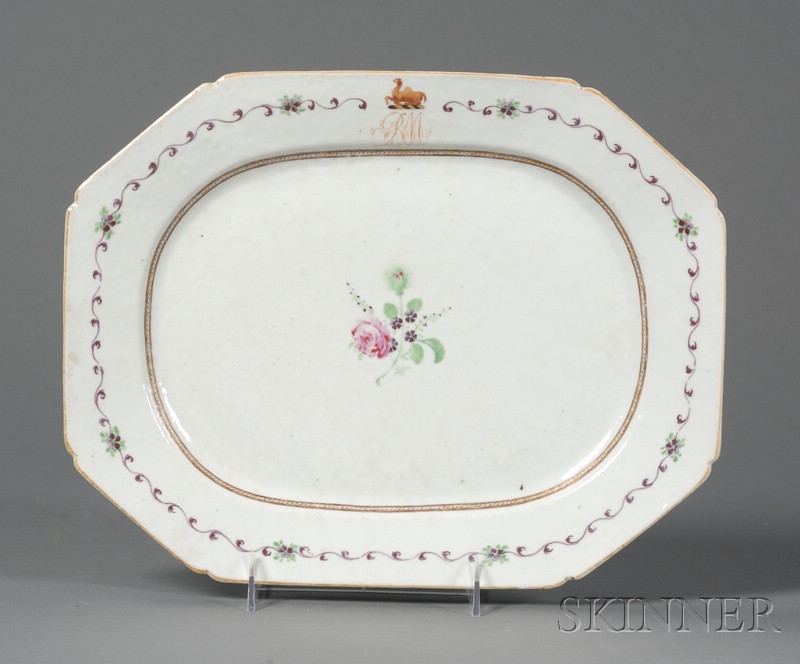 Appraisal: Chinese Export Porcelain Famille Rose Porcelain Platter with Camel Crest