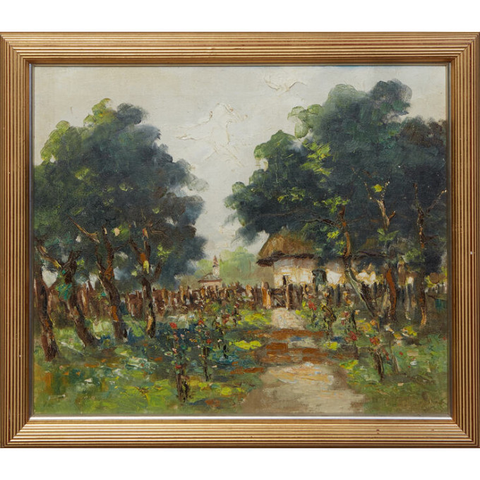 Appraisal: Southern School Countryside View th c oil on canvas unsigned