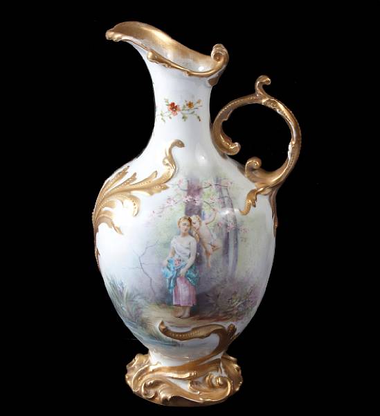 Appraisal: A Continental porcelain ewer height in