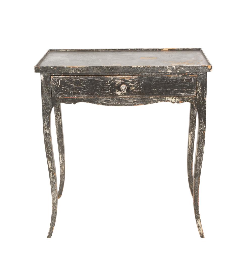 Appraisal: PROVINCIAL-STYLE PAINTED WOOD END TABLElate th century unsigned with distressed