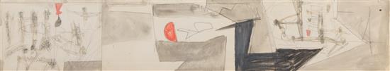 Appraisal: Sale Lot Roberto Matta Chilean - About Red watercolor and