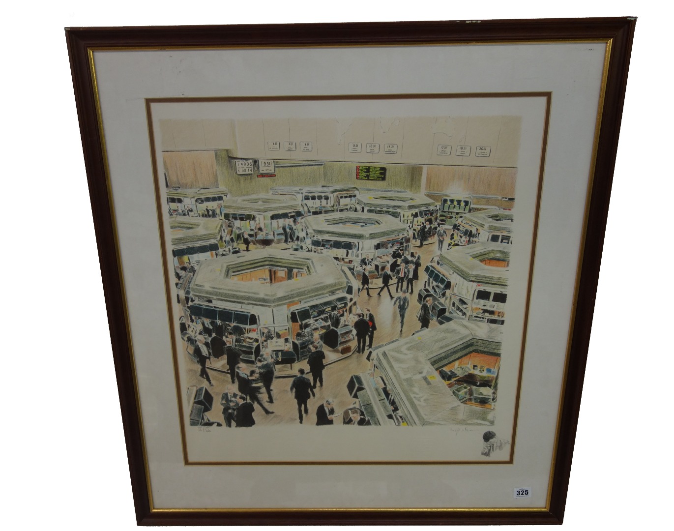 Appraisal: Two limited edition prints of Stockbrokers on the trading floor