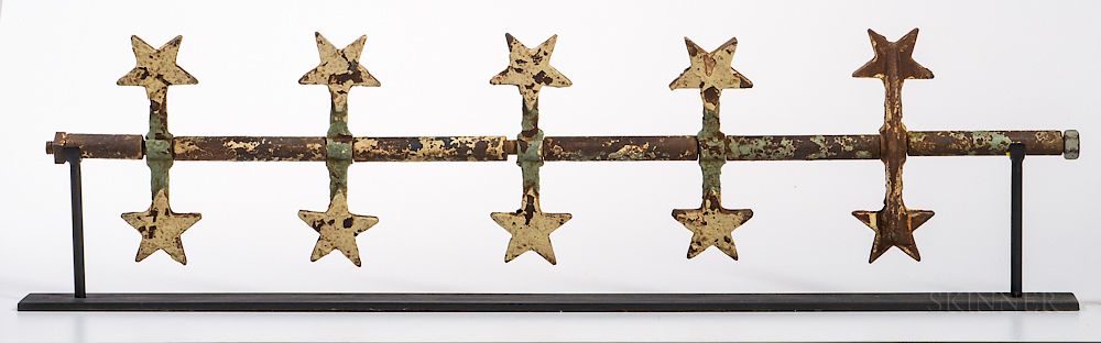 Appraisal: Cast Iron and Paint-decorated Stars Shooting Gallery Target Cast Iron