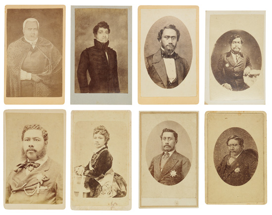 Appraisal: HAWAII Group of carte-de-visite portraits of the eight reigning monarchs