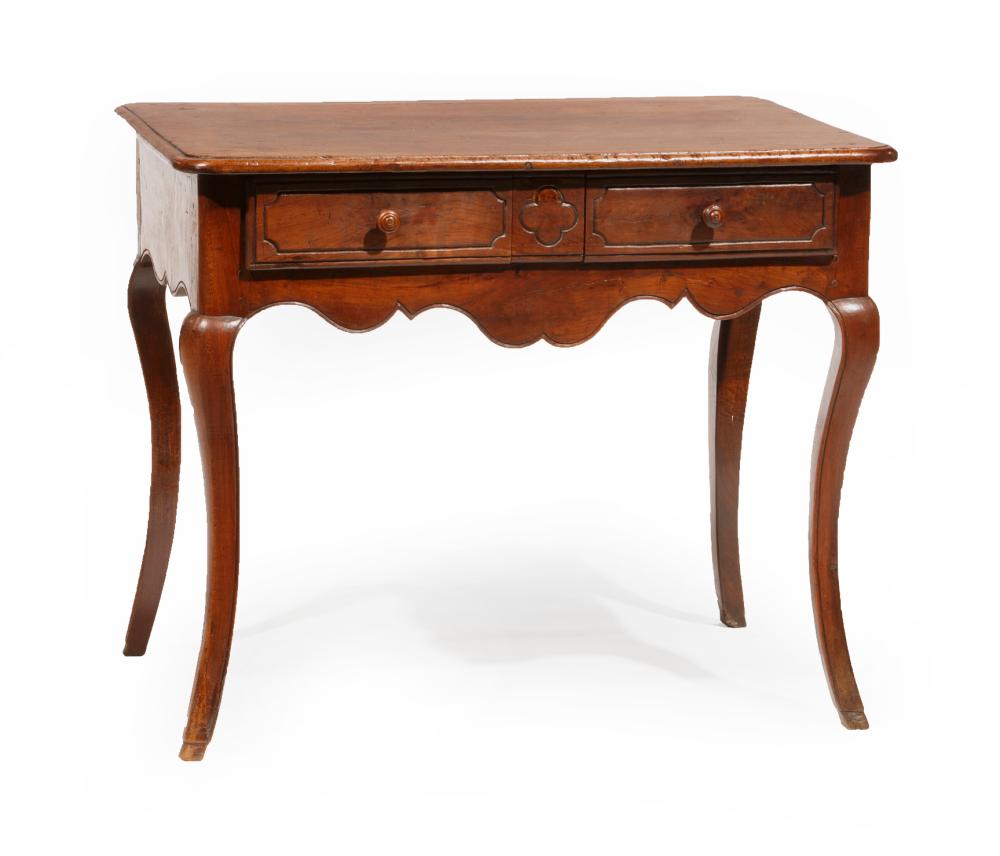 Appraisal: FRENCH PROVINCIALFRUITWOOD PIED DE BICHE TABLEAntique French Provincial Carved Fruitwood