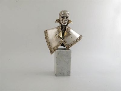 Appraisal: by George Weil a modern sculpted silver and ct gold-embellished