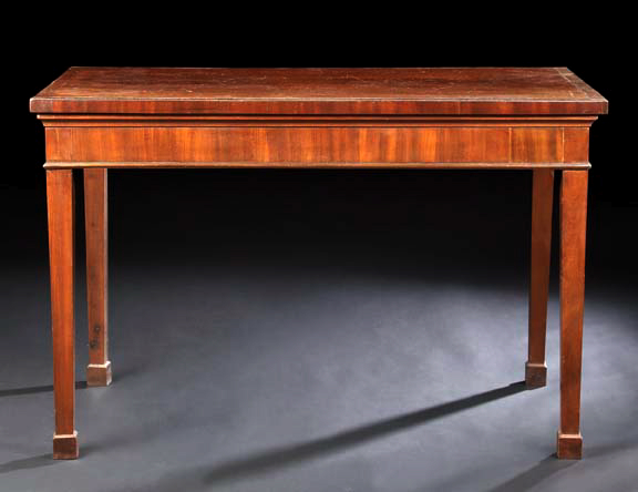 Appraisal: George III-Style Mahogany Side Table the banded rectangular top above