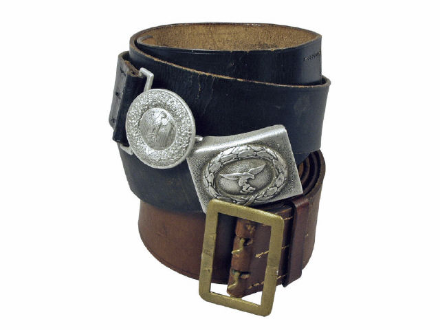 Appraisal: German WWII collection of belts and buckles excellent includes Luftwaffe