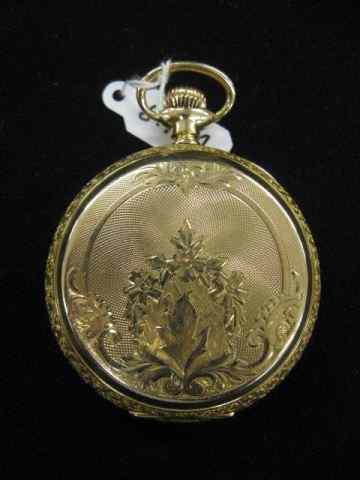 Appraisal: Waltham k Gold Pocketwatch hunting case fine engraving - ''