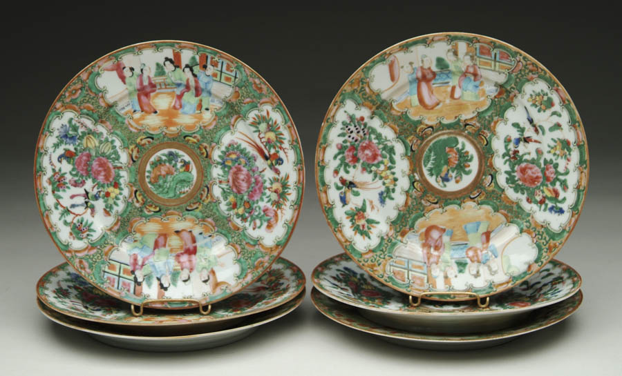 Appraisal: SET OF SIX CHINESE EXPORT ROSE MEDALLION PLATES SIZE -