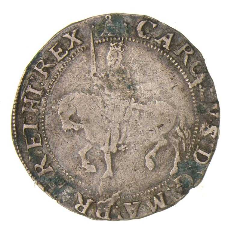 Appraisal: CHARLES I HALFCROWN - mm bell a superb contemporary forgery