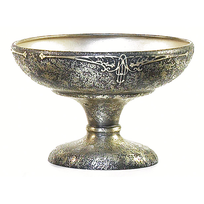 Appraisal: Heintz compote sterling on bronze applied floral design original silver