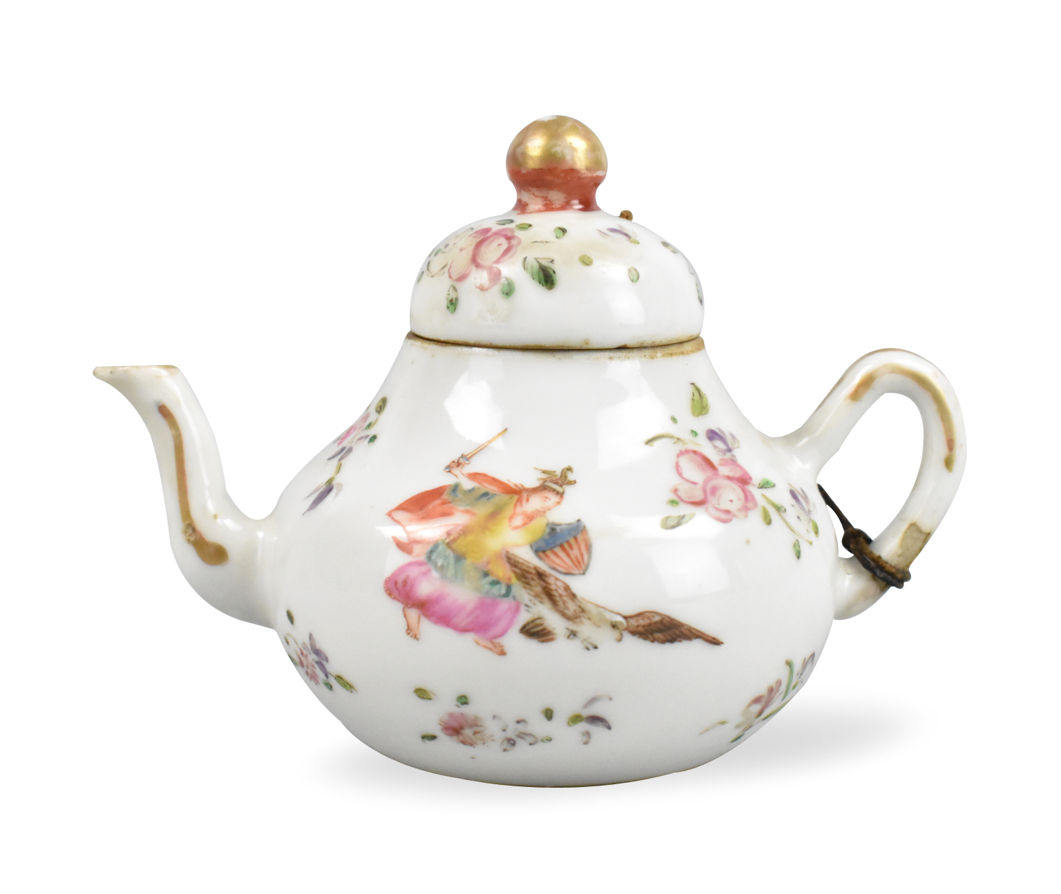 Appraisal: A Chinese export famille rose teapot and cover dating from