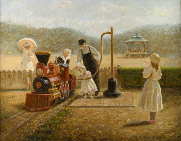 Appraisal: Ren Legrand French born La Locomotive signed 'Ren Legrand' lower