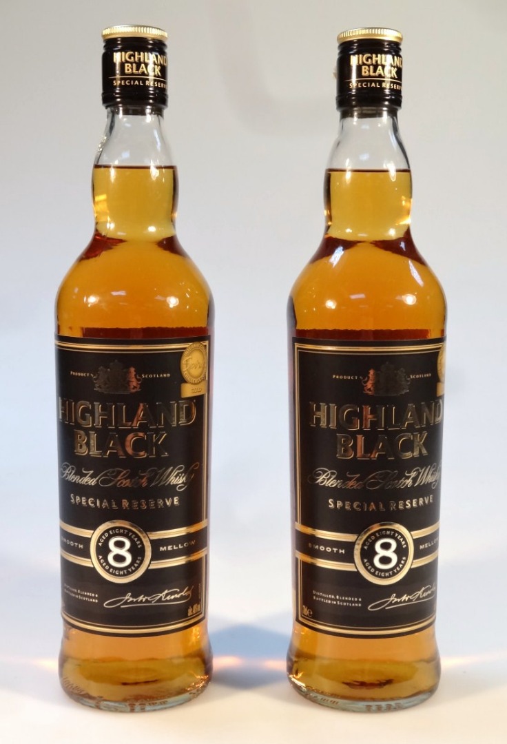 Appraisal: Two bottles of Highland Black Special Reserve scotch whisky year