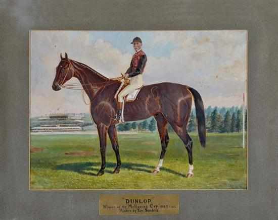 Appraisal: FREDERICK WOODHOUSE - 'Dunlop' oil on board signed lower right