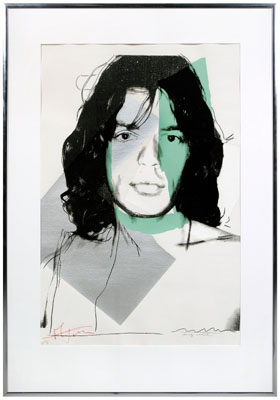 Appraisal: Andy Warhol screen print New York - Mick Jagger AP