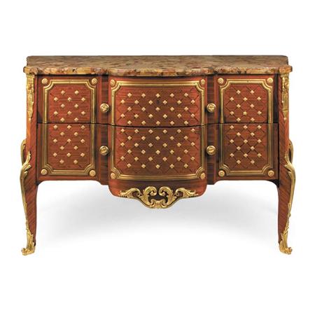 Appraisal: Transitional Louis XV XVI Style Gilt-Metal Mounted Parquetry Inlaid Kingwood