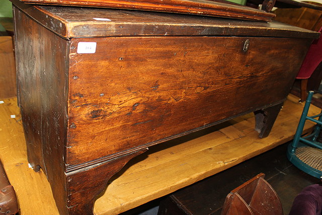 Appraisal: AN OLD ELM BLANKET CHEST with lifting lid and standing