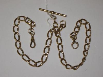 Appraisal: A CT GOLD DOUBLE ALBERT with twisted links and T