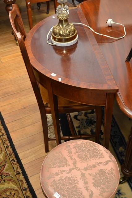 Appraisal: A GEORGIAN STYLE DEMILUNE HALL TABLE