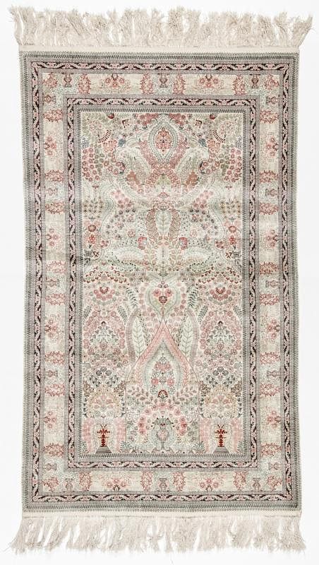 Appraisal: Chinese Silk Hereke Rug ' '' x ' '' Chinese