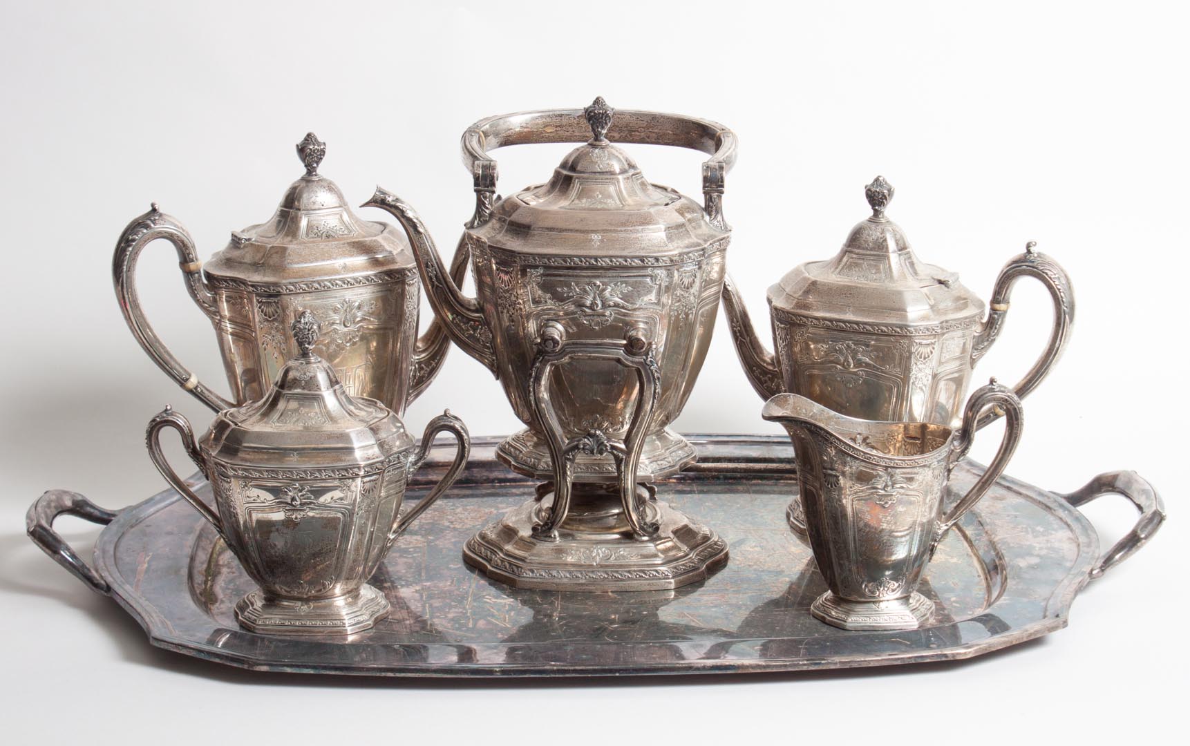 Appraisal: Reed Barton sterling silver coffee tea service in the Heritage