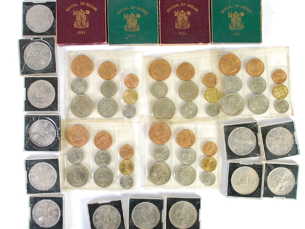 Appraisal: FIVE SETS EACH OF NINE MINT COINS IN SEALED PLASTIC