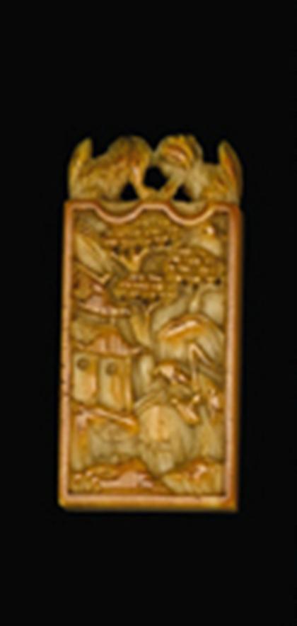 Appraisal: Unusual Chinese elephant ivory abacus pendant th century Of tall