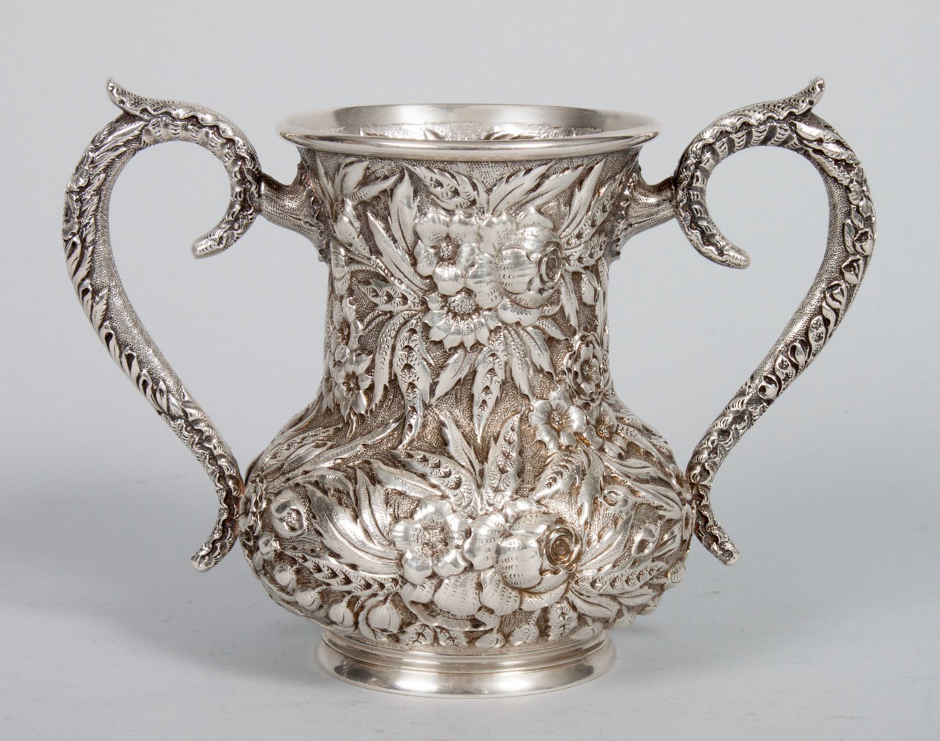 Appraisal: American repousse sterling double-handle vase Baltimore Sterling Silver Co predecessor