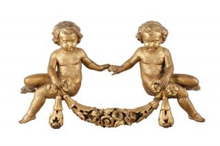 Appraisal: Pair Wall Continental th century A pair of wall-hanging giltwood