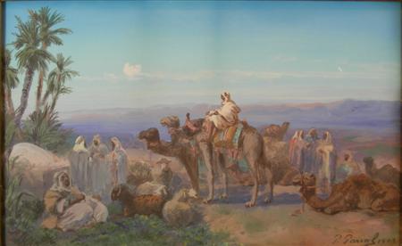 Appraisal: PAUL PASCAL FRENCH - BEDOUINS IN AN ENCAMPMENT Signed and