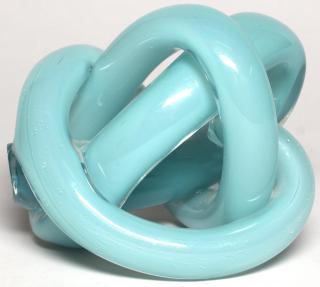 Appraisal: Signed Art Glass Tangled Sculpture Aqua in color the form