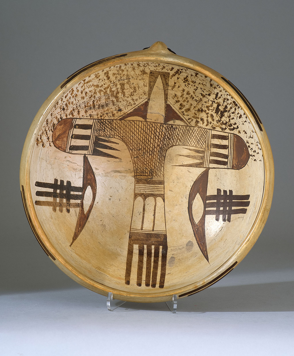 Appraisal: HOPI POTTERY BOWL IN EAGLE PATTERN Circa Attributed to Tewa-Hopi