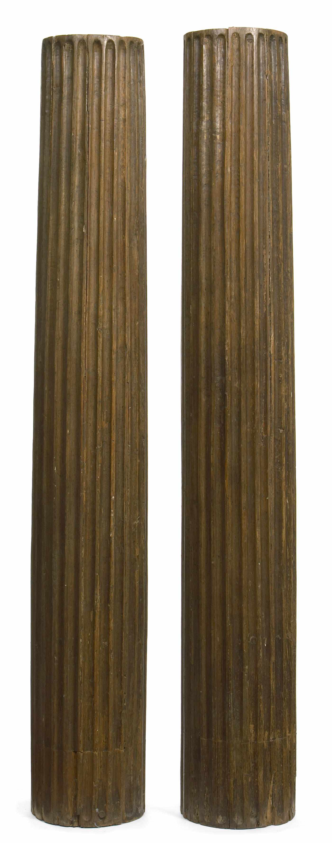 Appraisal: A pair of Neoclassical style paint decorated wooden columns th