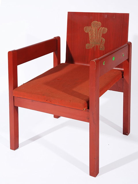 Appraisal: A PRINCE OF WALES INVESTITURE CHAIR designed by Lord Snowden