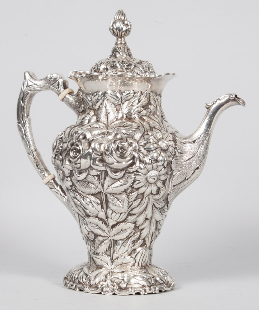 Appraisal: Stieff Rose sterling silver coffee pot early th century pattern