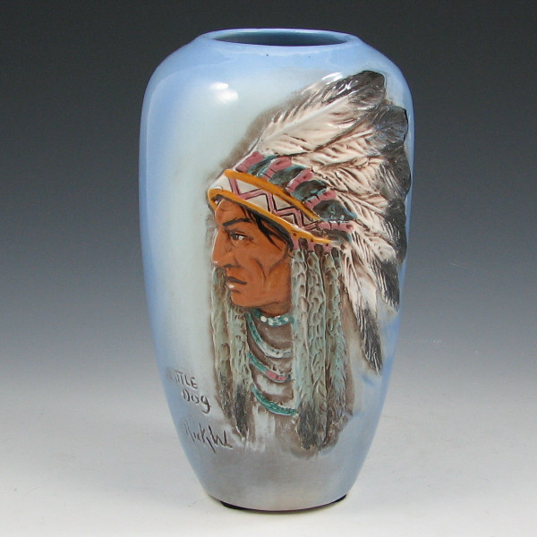 Appraisal: Wisecarver Native American Indian Little Dog Vase Rick Wisecarver Native