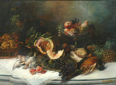 Appraisal: European School possibly R Cavalo Still Life with Fruit and