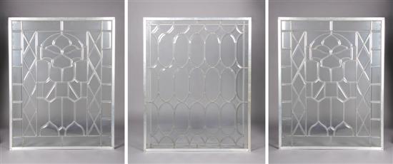 Appraisal: A Beveled Glass Window Height x width inches each panel