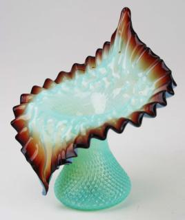 Appraisal: late th c cased pattern molded fiery opalescent glass jack