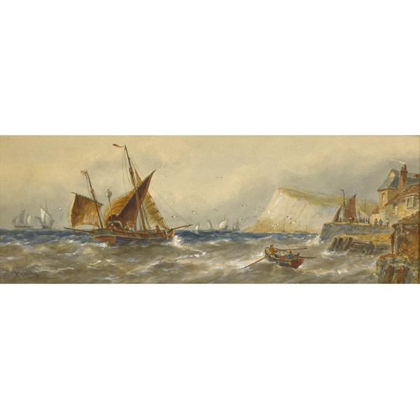 Appraisal: Two nautical paintings th C Robert Thornton Wilding American th