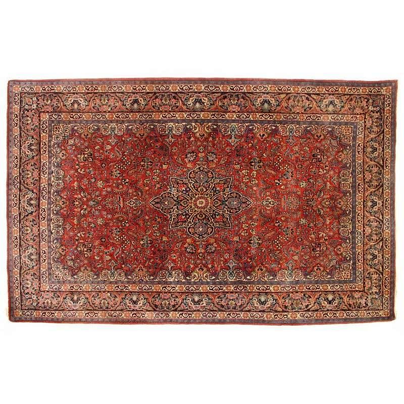 Appraisal: Persian Tabriz Rug circa the red field with a central