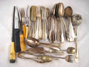 Appraisal: A quantity of silver plated flatware and a plated table