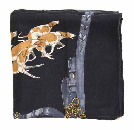 Appraisal: An Hermes Cashmere Silk Scarf in a 'Le Bien Aller'