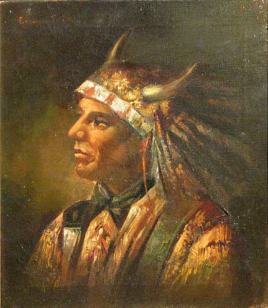 Appraisal: Eduardo Tojetti American - A portrait of an Indian Chief